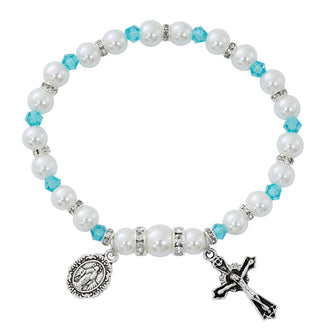 Zircon Stretch Rosary Bracelet