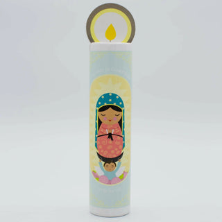 Our Lady of Guadalupe Wooden Prayer Candle