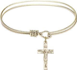 Bangle Bracelet with a Crucifix charm.