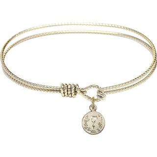 Bangle Bracelet with a Communion Chalice charm.