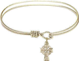 Bangle Bracelet with a Celtic Cross charm.