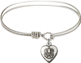 Bangle Bracelet with a Heart / Communion charm.
