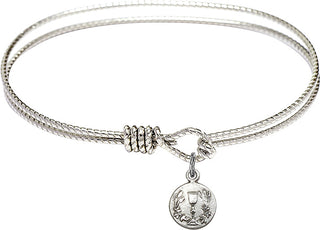 Bangle Bracelet with a Communion Chalice charm.
