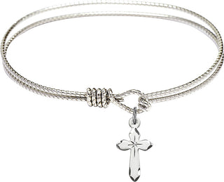 Bangle Bracelet with a Cross charm.