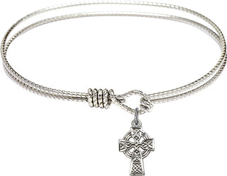 Bangle Bracelet with a Celtic Cross charm.