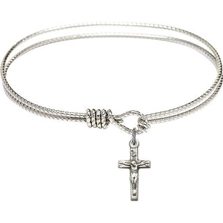 Bangle Bracelet with a Crucifix charm.