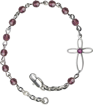4mm Bracelet with Amethyst Swarovski beads