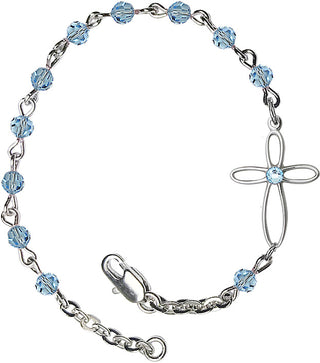 4mm Bracelet with Aqua Swarovski beads
