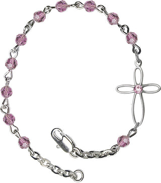 4mm Bracelet with Light Amethyst Swarovski beads