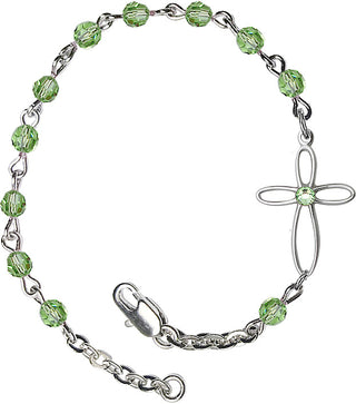 4mm Bracelet with Peridot Swarovski beads