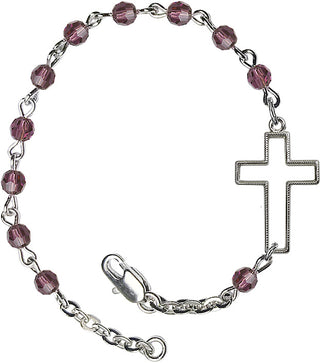 4mm Bracelet with Amethyst Swarovski beads
