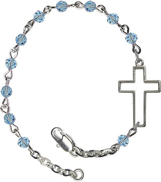 4mm Bracelet with Aqua Swarovski beads