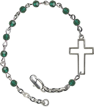 4mm Bracelet with Emerald Swarovski beads