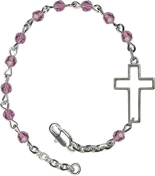 4mm Bracelet with Light Amethyst Swarovski beads