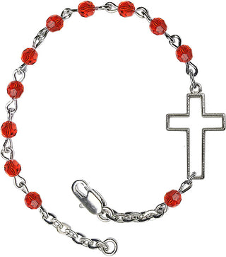 4mm Bracelet with Ruby Swarovski beads