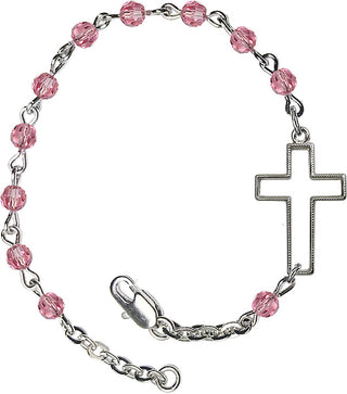 4mm Bracelet with Rose Swarovski beads