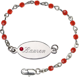 4mm Bracelet with Ruby Swarovski beads