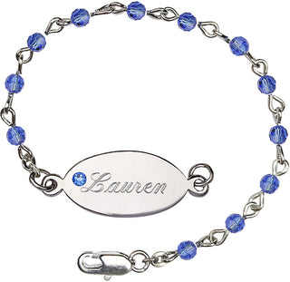 4mm Bracelet with Sapphire Swarovski beads