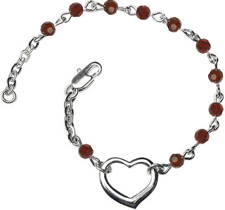 4mm Bracelet with Garnet Swarovski beads
