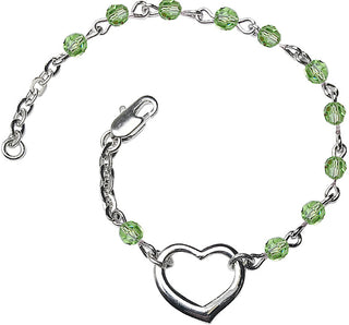 4mm Bracelet with Peridot Swarovski beads