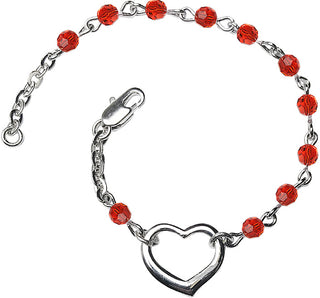 4mm Bracelet with Ruby Swarovski beads