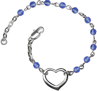 4mm Bracelet with Sapphire Swarovski beads