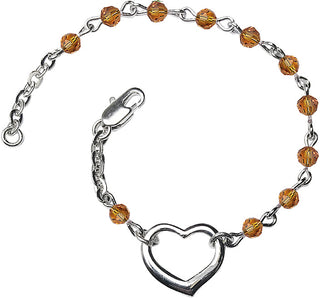 4mm Bracelet with Topaz Swarovski beads