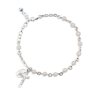 Genuine Rose Quartz Rosary Bracelet