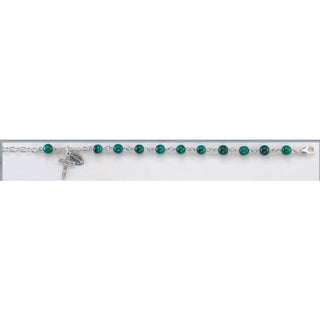 Aqua Finest Austrian Crystal Faceted Cube Sterling Bracelet