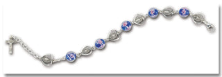 Light Sapphire Finest Austrian Crystal Faceted Cube Sterling Bracelet