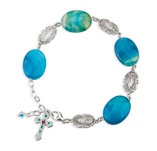 Blue Agate Stone And Miraculous Bracelet