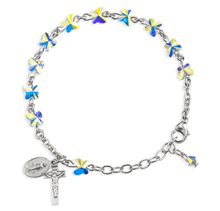 Aurora Crystal Finest Austrian Crystal Butterfly Sterling Bracelet