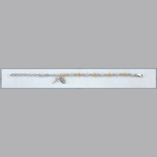 Blue Finest Austrian Crystal Faux Pearl Rosary Bracelet