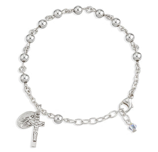 5Mm High Polished Round Sterling Silver Bracelet