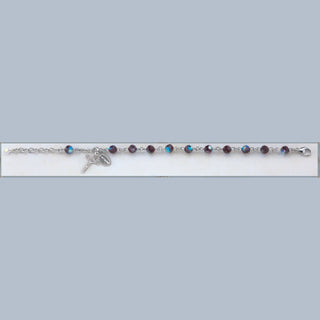 Light Rose Crystal Rosary Bracelet