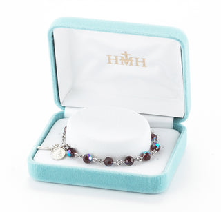 Light Rose Crystal Rosary Bracelet
