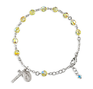 Jonquil Round Faceted Finest Austrian Crystal Sterling Bracelet