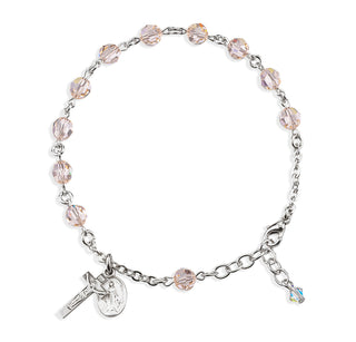 Smoked Round Faceted Finest Austrian Crystal Sterling Bracelet