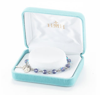 Zircon Round Faceted Finest Austrian Crystal Sterling Bracelet