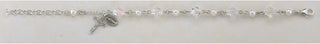 6mm Freshwater Pearl and Crystal Rosary Bracelet