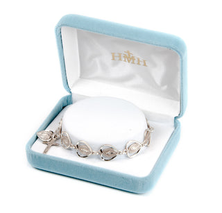 Sterling Silver Pierced Miraculous Medal Rosary Bracelet