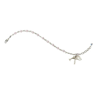 Rosary Bracelet Created with 4mm Pink Finest Austrian Crystal Pearl Beads