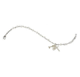 Rosary Bracelet Created with 4mm White Finest Austrian Crystal Pearl Beads