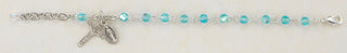 Faceted Blue Agate Stone Rosary Bracelet