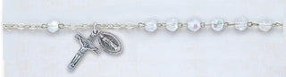 Faceted Blue Agate Stone Rosary Bracelet