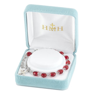 Red Crystal Holy Spirit Rosary Bracelet