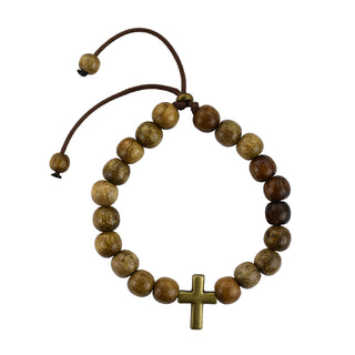 Blue Corded Cross Bracelet