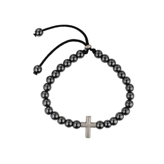 Blue Corded Cross Bracelet