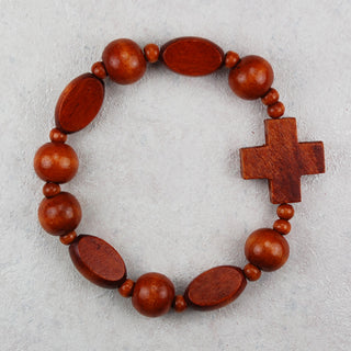 Brown Wood Stretch Bracelet