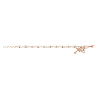 Double Capped Gld Crystal Brac